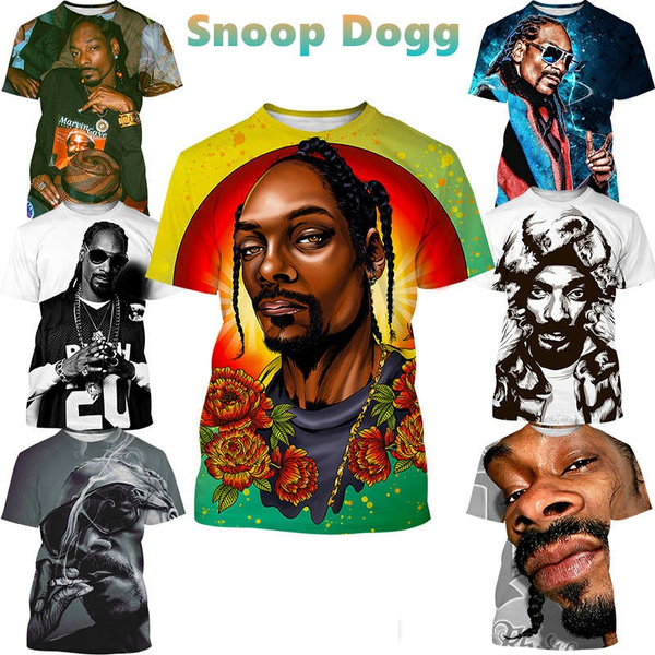 Summer Pop Rapper Snoop Dogg 3D Printed Shirt for Men Round Neck Casual 3D Printing From Men Street Style Oversized Tops