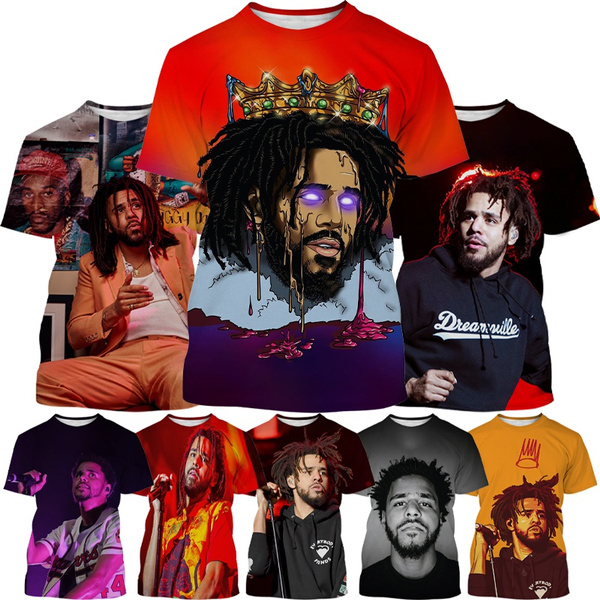 Fashion Hip-hop Singer J Cole 3D Printed Shirt for Men Cool Summer 3D Printing Shirt From Men's Casual Neutral Round Neck Tops