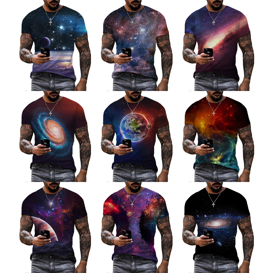 2022 Universe 3D Printed Shirt for Men's Pretty Summer Short Plus Size Over Printing T Shirt From Men OEM and ODM T-shirts
