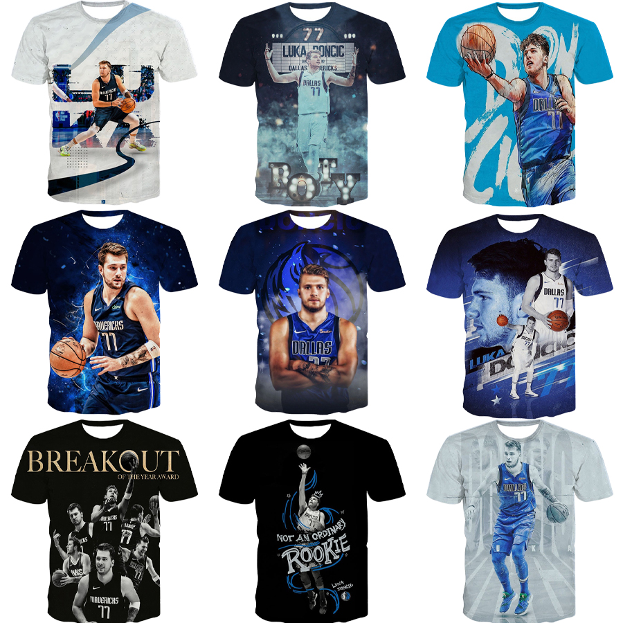 Luka Doncic 3D Digital Printing Shirt for Men's and Kid's 2022 Hot Sport All Star Unisex Custom All Over Print OEM and ODM Tops