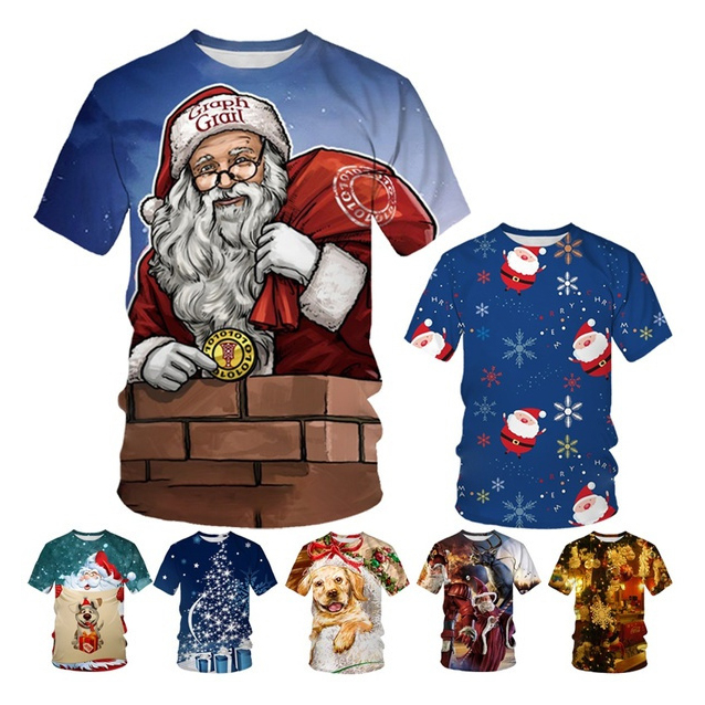 The Latest 3D Printed Shirt for Men Casual Fashion 3D Printing Shirt From Men Christmas Pattern Holiday  Personalize Holiday Top