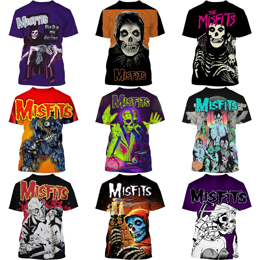 Hot Rock Band The Misfits 3D Digital Printing Shirt for Men's and Kid's 2022  New Unisex Custom All Over Print OEM and ODM Tops