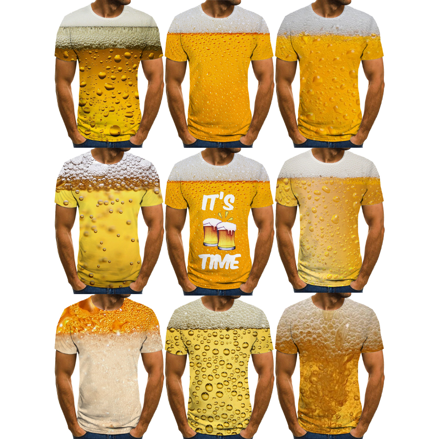 2022 3D Printed Shirt for Men It's Beer Time Street Style 3D Printing Shirt From Men Casual Round Neck Shirt Tops XXS-XXXXL