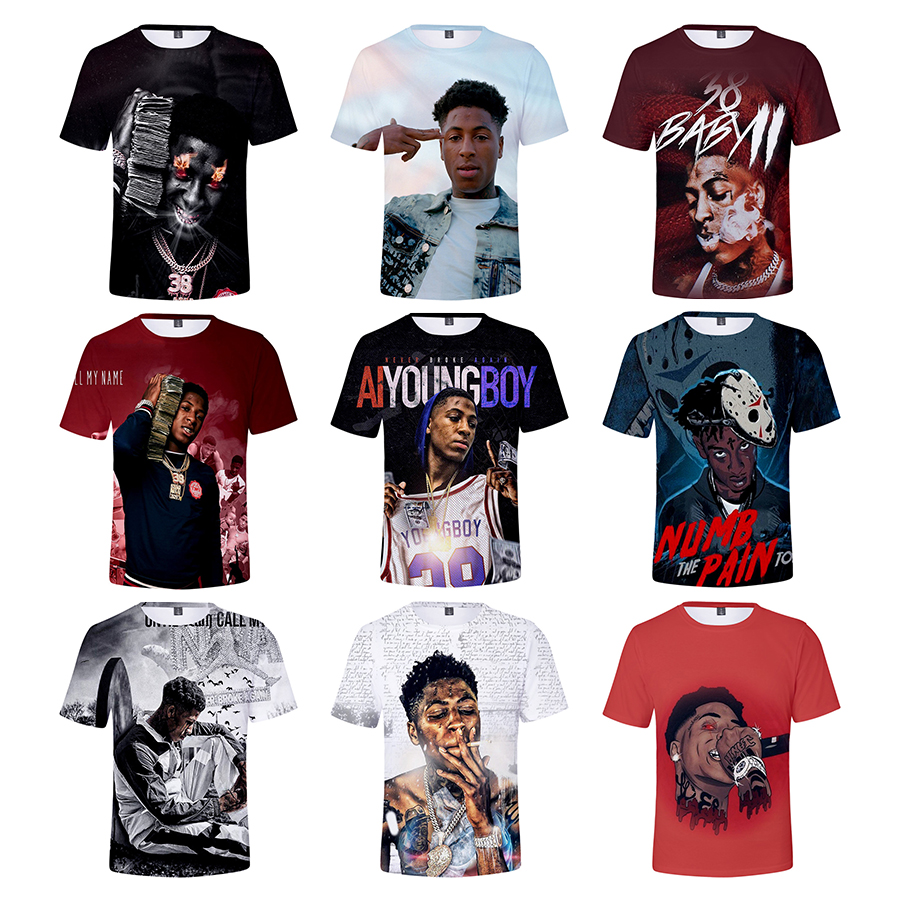Youngboy Never Broke Again 3D Printed Shirt for Men Rapper 3D Digital Printing tshirt All Over Print Hip Hop Clothing T shirt