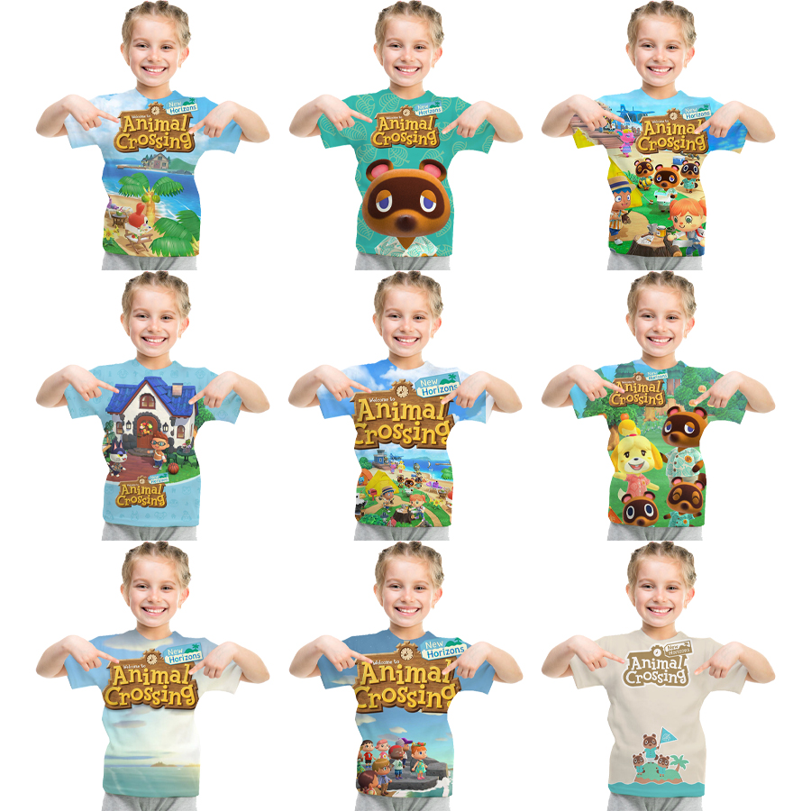 Fashion Video Game Animal Crossing 3D Printed Shirt for Men Summer Casual 3D Printing Shirt From Kids O-Neck Personality Tops