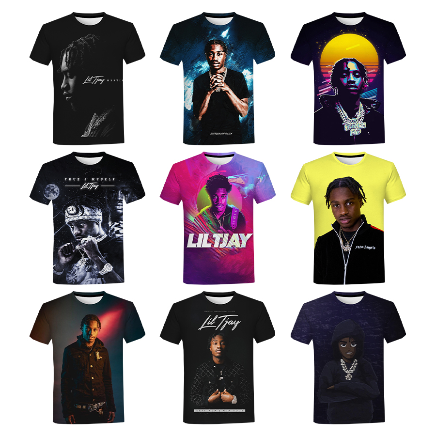 2022 Lil Tjay 3D Printed Shirt for Men Hot American Rapper 3D Digital Printing tshirt All Over Print Hip Hop Clothing T shirt