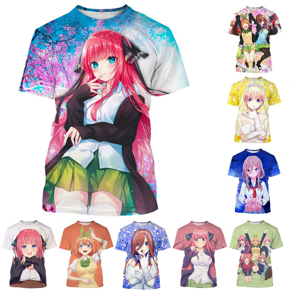 New Fashion Anime The Quintessential Quintuplets 3D Printed Shirt for Men Casual 3D Printing Shirt From Men Short-sleeved Tops