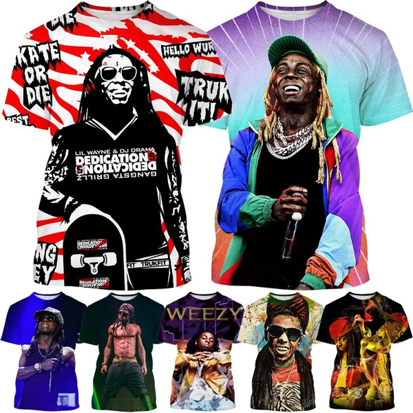 Lil Wayne 3D Printed Shirt for Men Fashion Short Sleeve 3D Printing Shirt From Men Summer Breathable Tees Simple Style Tops