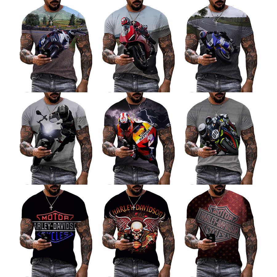Motorcyclist Printed Shirt for Men's Fashion 3D Printing Tops From Men Custom Unisex Plus Size Over Print OEM and ODM T-shirts