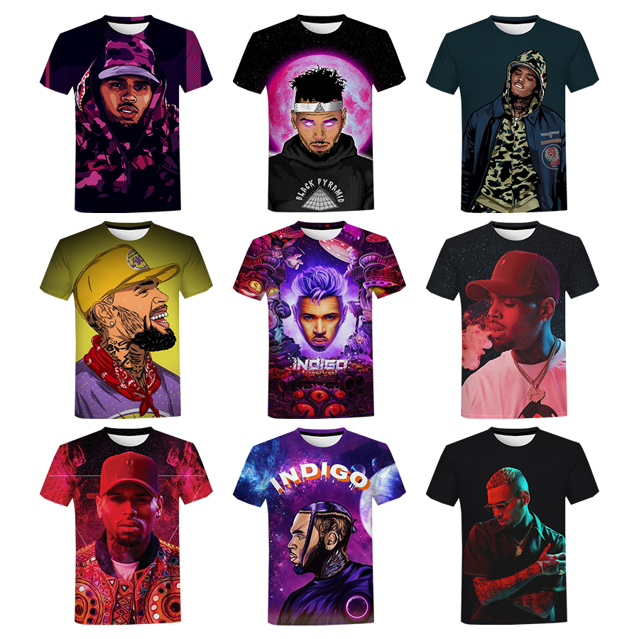 2022 Chris Brown 3D Printed Shirt for Men Hot American Rapper 3D Digital Printing tshirt All Over Print Hip Hop Clothing T shirt