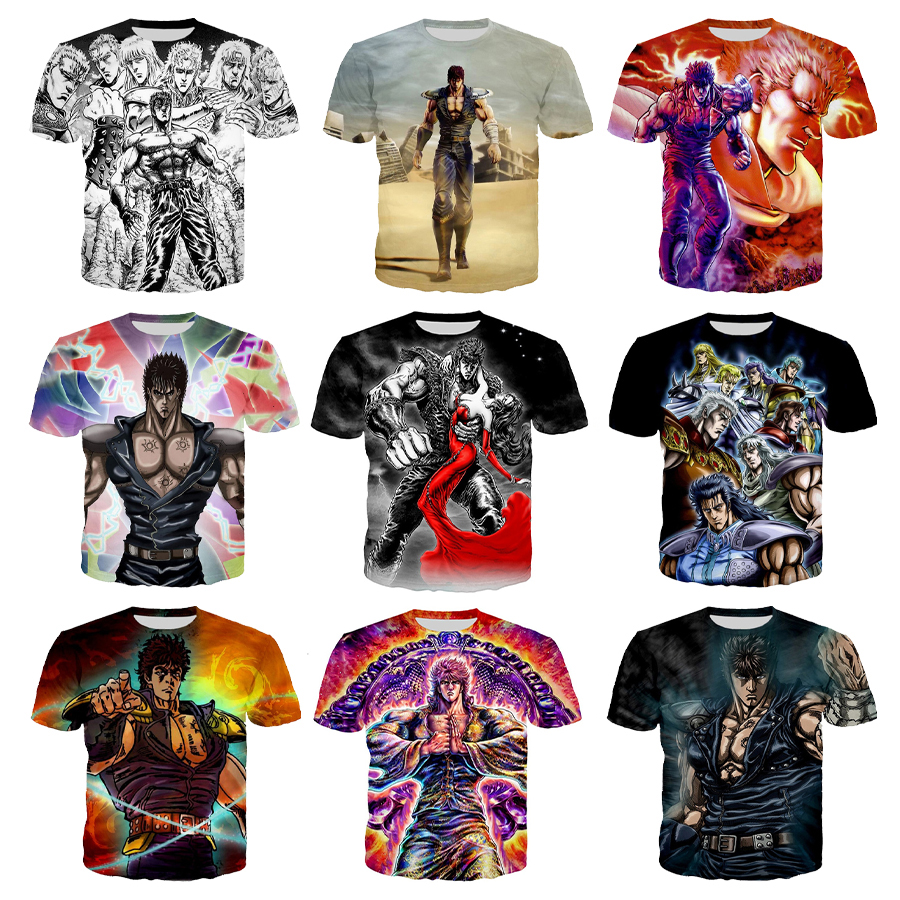 Animation Fist of the North Star 3d Printed T-shirt Men and Women Casual T-shirt Japanese Anime Short-sleeved Tops XXS-4XL