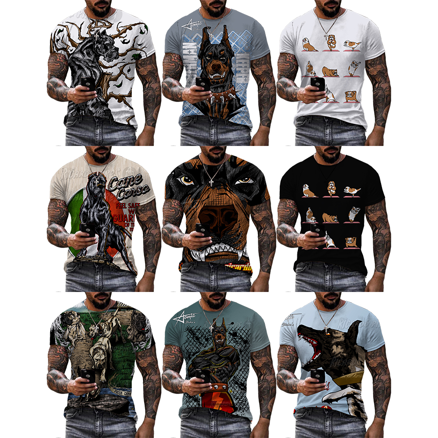 American Bulldog 3D Printed Shirt for Men Funny Digital Printing Shirt for Men's Custom Unisex Over Print OEM and ODM T-shirts