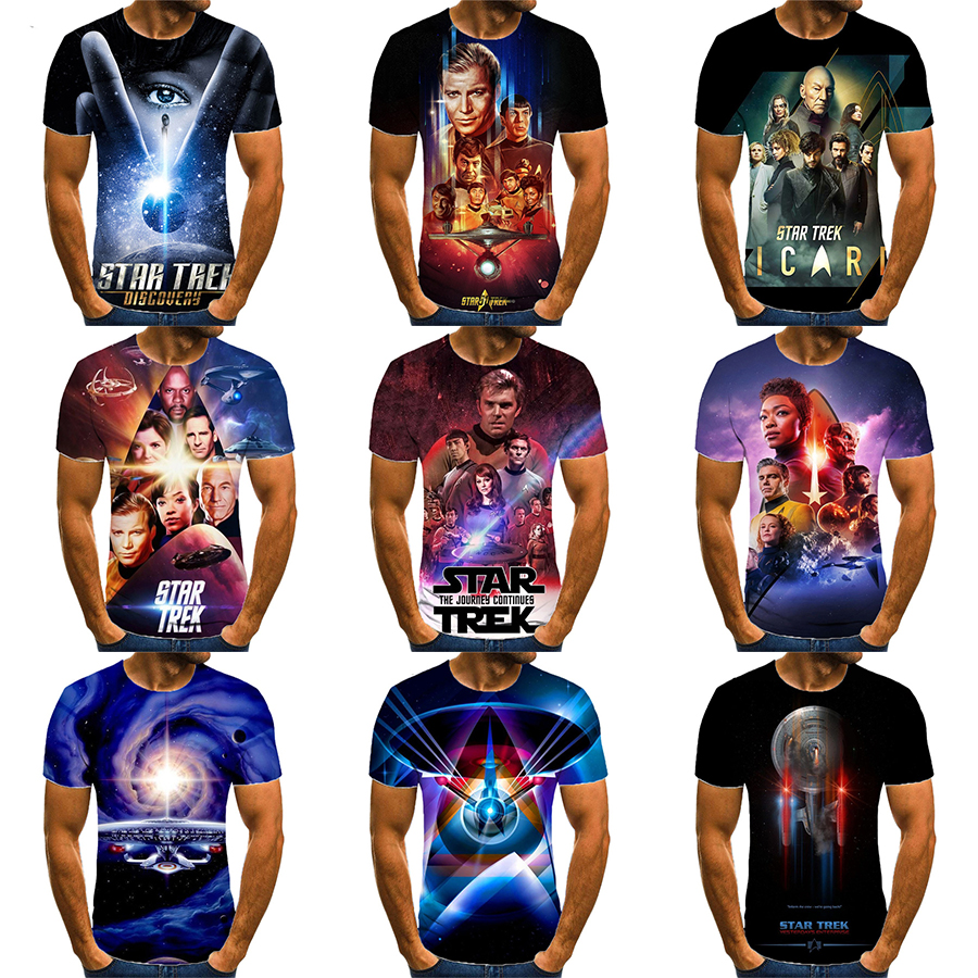 Hot Movie Star Trek Summer 3D Digital Printing Shirt for Men's and Kid's Run Neck Fashion Cool All Over Print OEM and ODM Tops