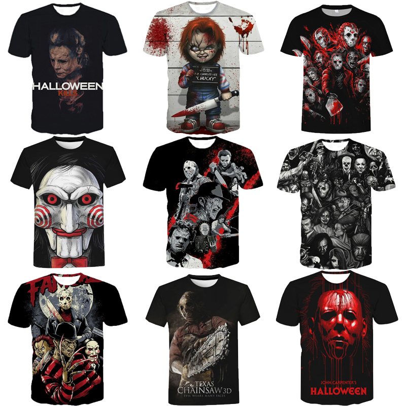 Horror Movies 3D Printed T Shirt For men Short Sleeve T Shirts From Men Custom All Over Print OEM ODM Tee Tops Shirt