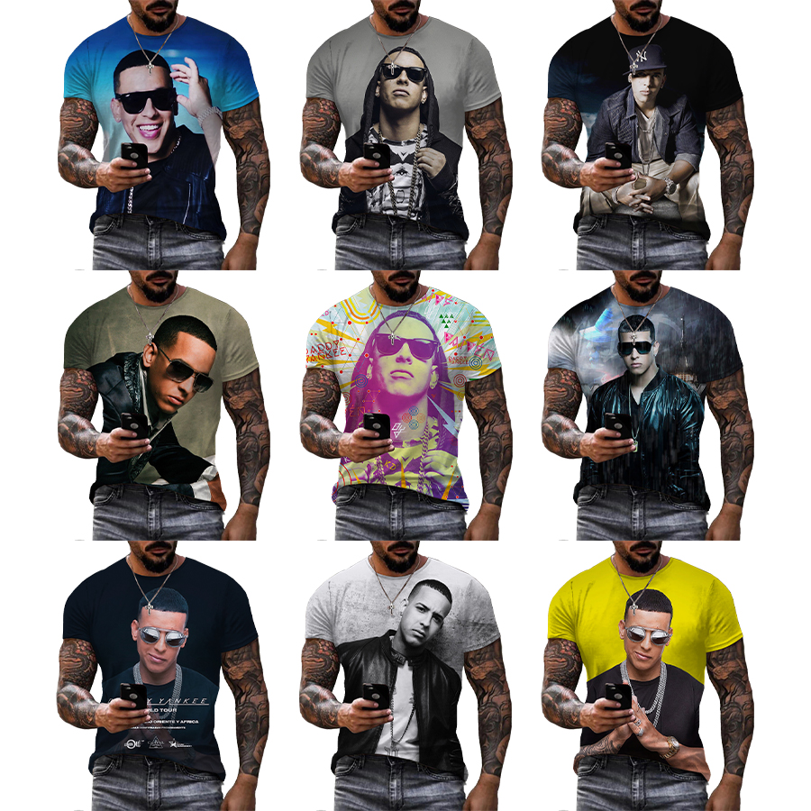 Daddy Yankee 3D Printed Shirt for Men Hot American Rapper 3D Digital Printing tshirt All Over Print Hip Hop Clothing T shirt