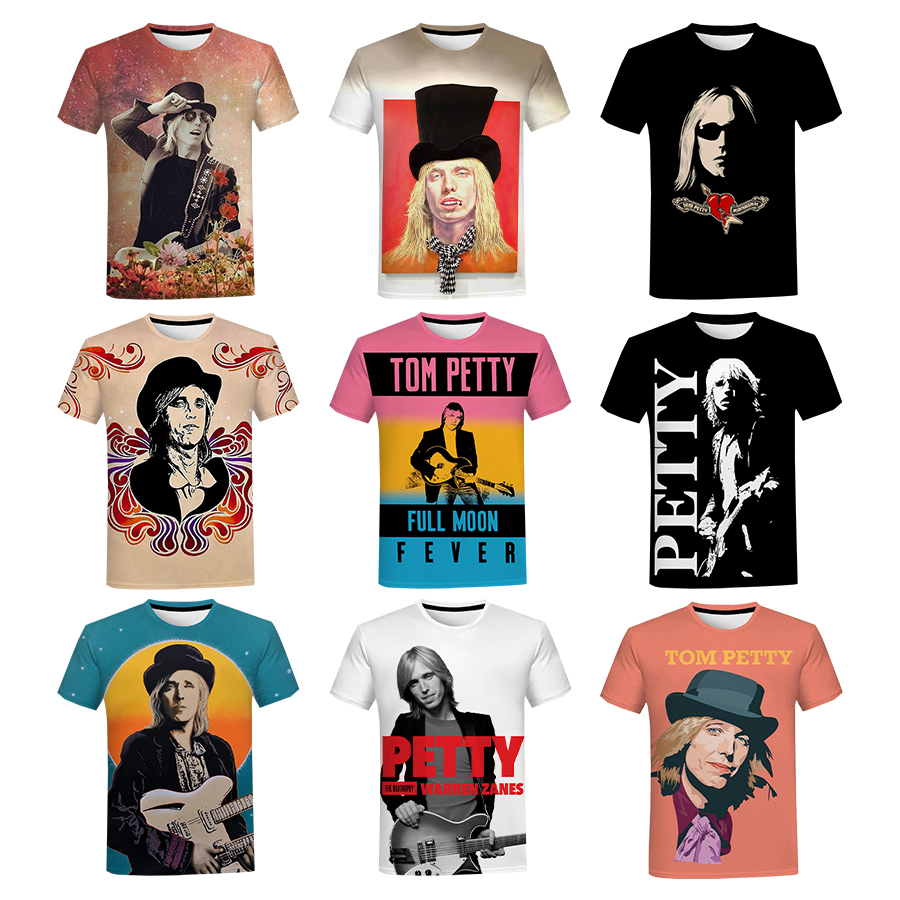 Tom Petty 3D Printed T-Shirt for Men Hot American Singer 3D Digital Printing tshirt All Over Print Hip Hop Clothing T shirt
