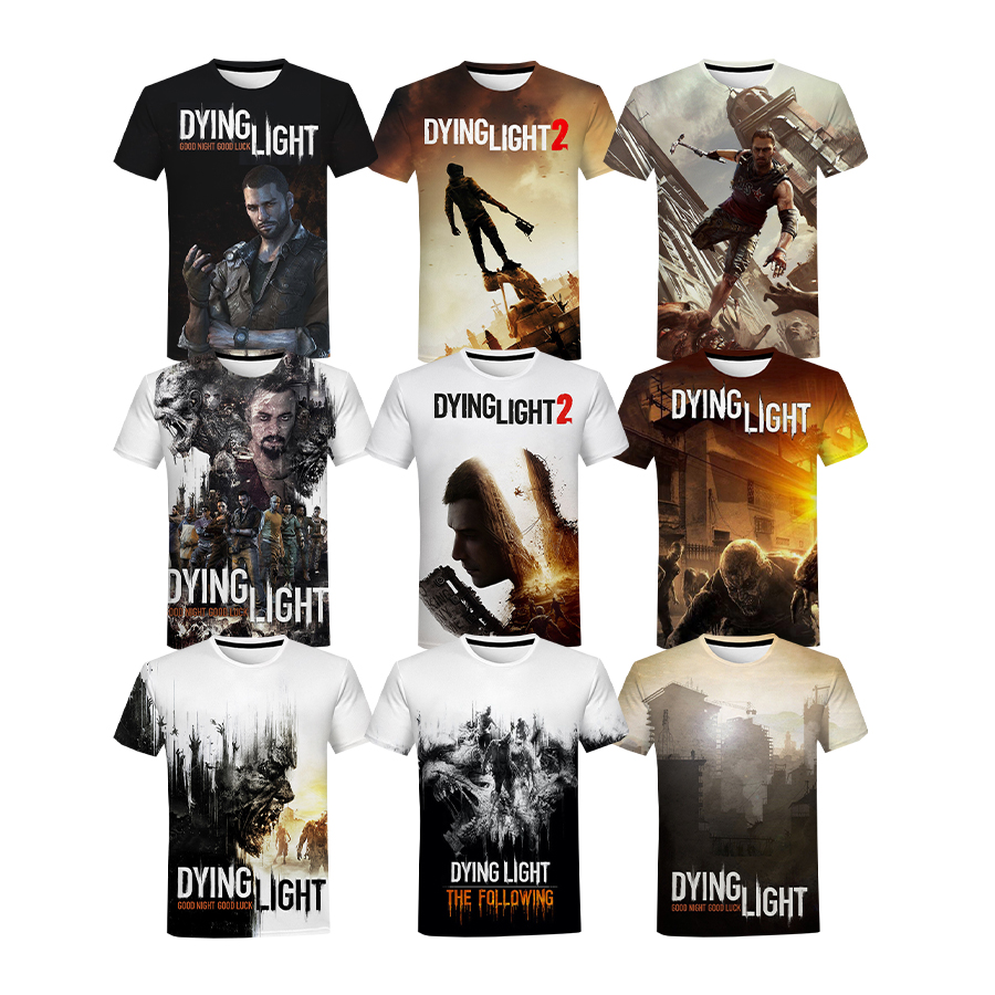2022 Hot Games Dying Light 3D Printed Shirt for Men Horror Summer Casual 3D Printing Shirt From Men Round Neck Personality Tops