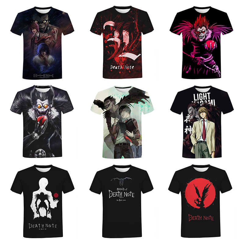 2021 New Horror Anime Death Note 3D Printed Shirt for Men Summer Fashion Cool Tops Casual 3D Printing Shirt From Men