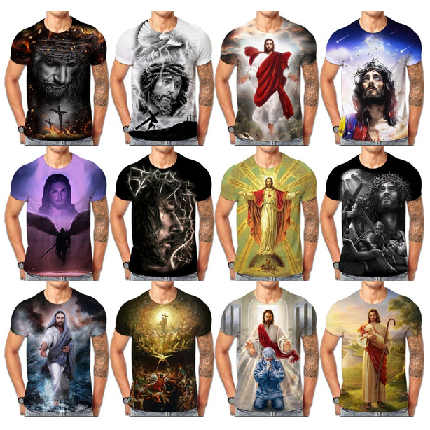 Jesus Love Every Christian 3D Digital Printing Shirt for Men's and Kid's the God Unisex Custom All Over Print OEM and ODM Tops