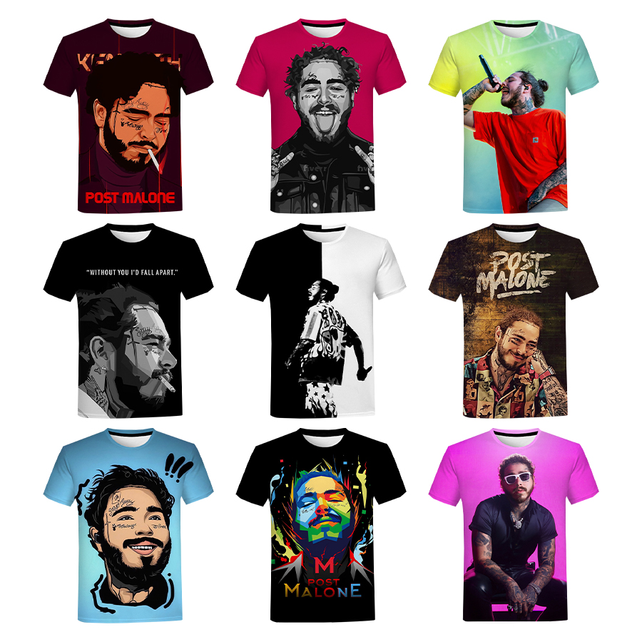 Post Malone 3D Printed T-Shirt for Men Hot American Rapper 3D Digital Printing tshirt All Over Print Hip Hop Clothing T shirt