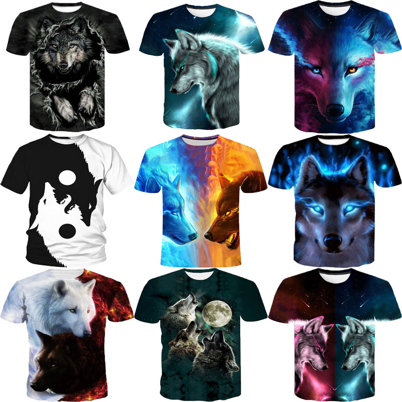 Animal Wolf 3D Printed T-shirt from Men Digital Printing tshirt Graphics Clothing All Over Print Tees Casual Oversized T Shirt