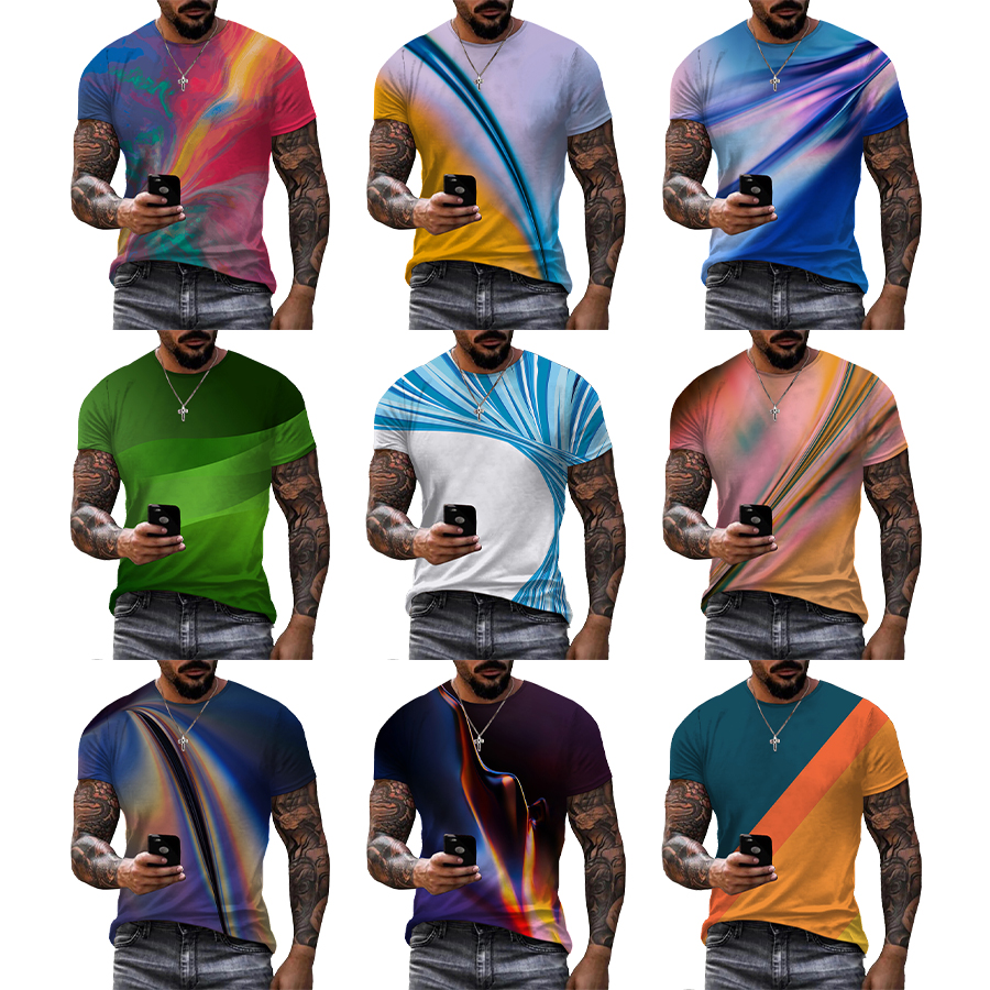 Line art 3D Printed Shirt for Men 2022 Hot Pattern Digital Printing T Shirt Custom Unisex Over Print OEM and ODM T-shirts