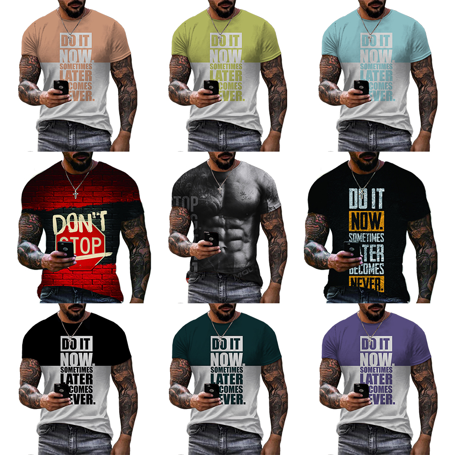 2022 Fitness language Do it 3D Printed Shirt for Men Fashion Shirts for Men's Custom Unisex All Over Print OEM and ODM T-shirts