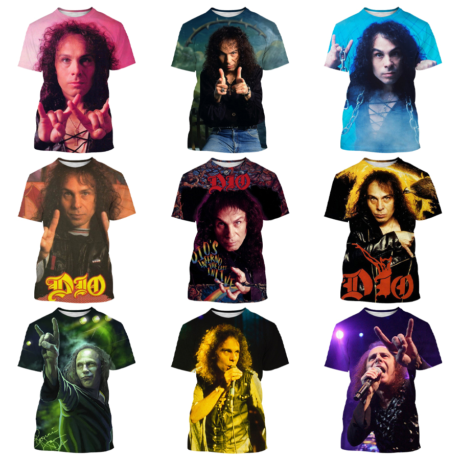 2022 Music Metal Rock Band Dio 3D Digital Printing Shirt for Men's and Kid's Fashion Run Neck All Over Print OEM and ODM Tops