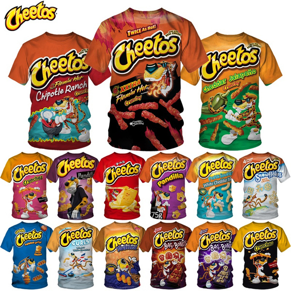 Summer Fashion Potato Chips Cheetos 3D Printed Shirt for Men Casual Snacks 3D Printing Shirt From Men Round Neck Hip-hop Tops