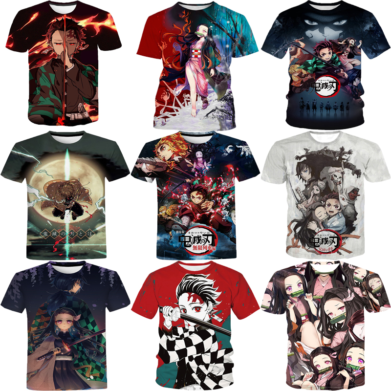 3D Printed Shirt From Men Japanese Anime Demon Slayer T-Shirt Digital Printing Tops Men All Over Print tshirts Tees T-Shirt