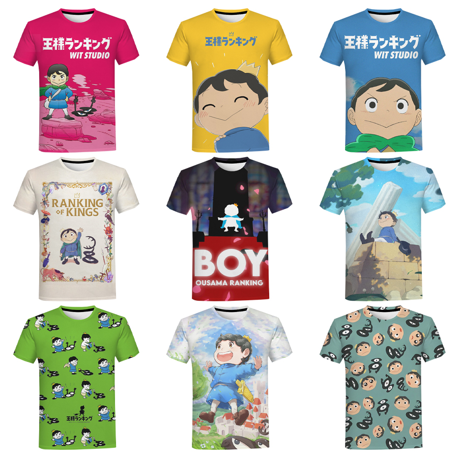 2022 New Japanese Anime Ranking of Kings 3D Printed T shirts for Men and Kids Cute Personality Printing Shirt Fashion Cool Tops