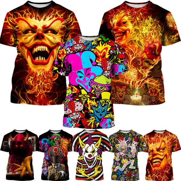 Hot Insane Clown Posse 3D Printed Shirt for Men ICP Joker Cards 3D Printing Shirt From Men Horror Movie Style Casual Summer Tops