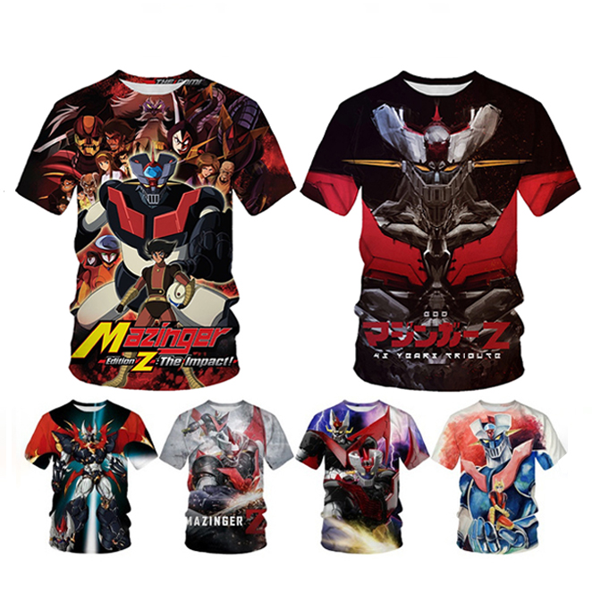 New Japanese Anime Mazinger Z 3D Printed Shirt for Men Summer Fashion Casual 3D Printing Shirt From Men Hip-hop Trendy Top