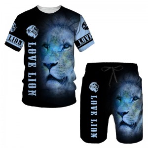 Summer 3D Printed Men’s T-shirt Shorts Set Ferocious Lion Men’s Sportswear Tracksuit O Neck Short Sleeve Cool Men’s Clothing Suit