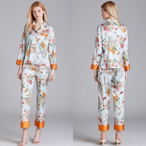 100% Original Factory White Sleep Set -  long sleeves satin pyjama set 1721 – Beifalai