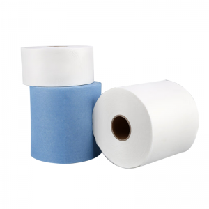 Oil Stains Cleaning Non Woven Fabric Blue / White Industrial Paper Wipes