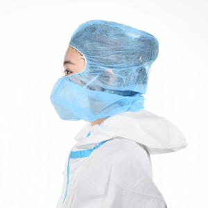 Non-Woven Disposable Astronaut Cap Balaclava Head Cover With Elastic