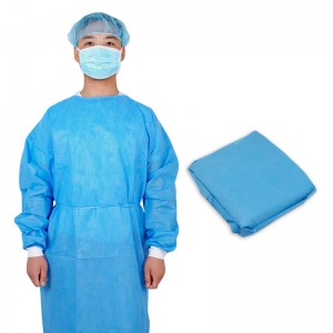 35g SMS Reinforcement Disposable Surgical Isolation Gowns with Knitted Cuff
