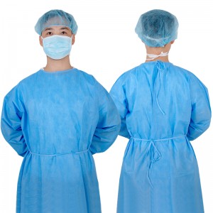 35g SMS Reinforcement Disposable Surgical Isolation Gowns with Knitted Cuff