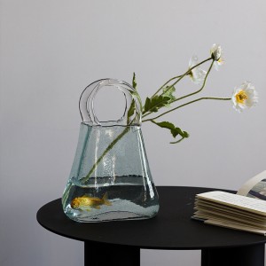 Small Diameter Dwarf Flower Decoration Colour Glass Vase for Living Room Home Decoration Glass Vase for Flowers