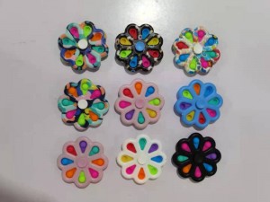 Plastic Stress Relief Simple Dimple Fidget Sensory Toy Flower Shape Silicone Autism Anxiety Relief Pop Bubble Fidget Sensory Toy