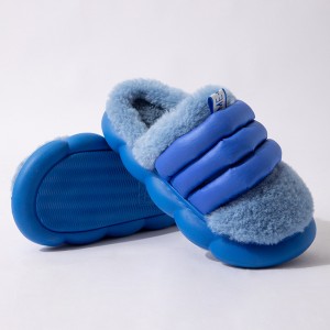 Cotton slippers men winter Baotou plus velvet thick soft bottom couples warm indoor home wool slippers women