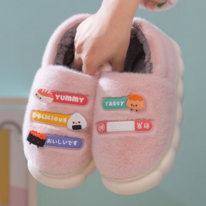 Winter new fashion small element bag heel cotton slippers women’s outwear home indoor cotton shoes non-slip wholesale