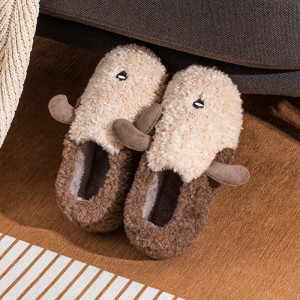 Cotton slippers ladies autumn and winter new home household floor cotton shoes men couples thick plush warm cute slippers
