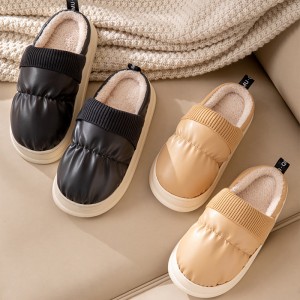 Cotton slippers women’s winter indoor home couple warmth household plush couple cotton slippers men