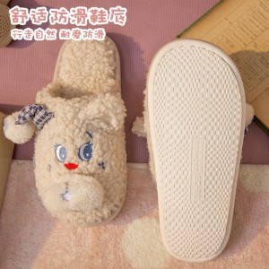 New cotton slippers Women’s lovely cartoon in autumn and winter Home warm plush cotton slippers Wear slippers outside