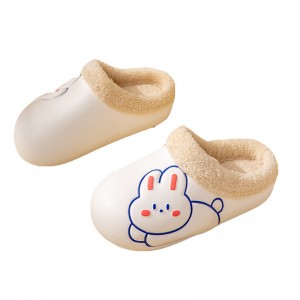 Cotton slippers women winter thick bottom home indoor warm cute rabbit plush couple cotton slippers men