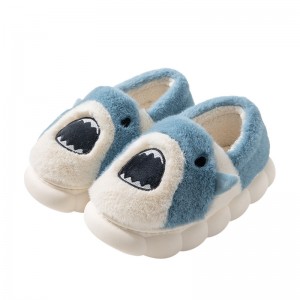 Shark cotton slippers women winter cute cartoon indoor home couple bag with cotton slippers wholesale