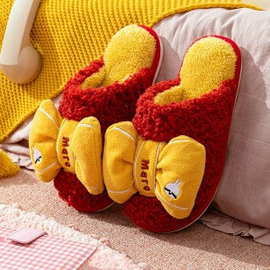 Rogue rabbit cotton slippers women’s winter indoor warm cute plush couple home non-slip outside wear new men’s slippers