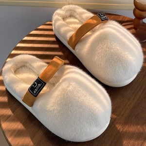 Cotton slippers women’s winter fashion Korean version ins style outside wear trend plus fleece warm thick-soled cotton slippers